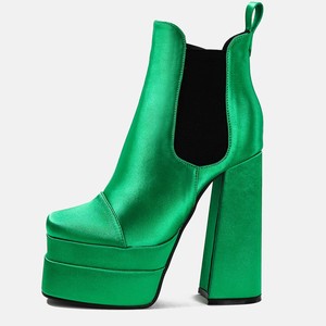2024 vente en gros ODM chaussures d'habillage de surface en satin talons imperméables <span class=keywords><strong>bottes</strong></span> de mode à plate-forme à fond épais - Product Image 3