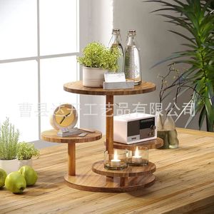 Organizador de Escritorio Redondo de Madera de Múltiples Niveles, Organizador de Oficina para Ordenar el Escritorio con Diseño Independiente - Product Image 1