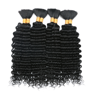 Cheveux humains pour tresses, tresses bohèmes, paquet de cheveux humains en vrac, vague profonde, yaki, pour tresses, sans trame, cheveux bouclés en vrac - Product Image 2