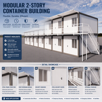 Maison modulaire préfabriquée en conteneurs d'acier empilables, structure en acier galvanisé, isolation thermique, villa à faible entretien