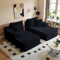 Canapé d'angle trois places en tissu compressé rembourré, garnissage en éponge pure, emballé en carton – Idéal pour l'école, vente en gros directe usine