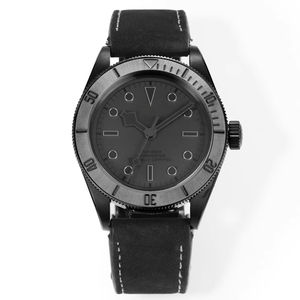Montre de plongée professionnelle avec lunette en céramique, cadran givré, série Black Warrior, anneau extérieur rotatif - Product Image 1