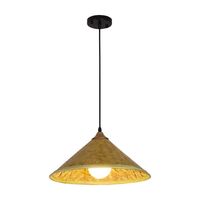Lampada a sospensione a forma di cappello di paglia, lampada a cappello conico intrecciato, luce retrò per ristorante, negozio di catering, hot pot.