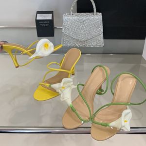 New Talons Chic Slipper Green Flower Sexy <b>Shoes</b> Summer Heels for Women Ladies - Product Image 6