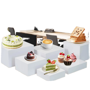 Kotak <span class=keywords><strong>Display</strong></span> Makanan Bertingkat Akrilik Putih Modern yang Dapat Didaur Ulang untuk Pesta Pernikahan - Product Image 1