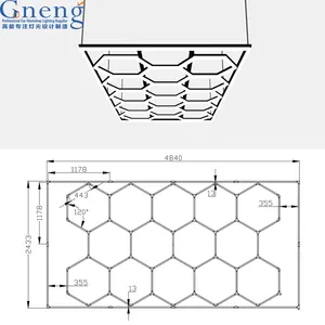 Honeycomb shaped stage type lights for ceiling commercial industrial lighting of working lights hexagonal led lamp