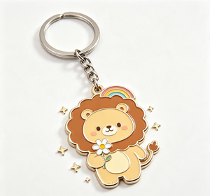 <b>Custom</b> Zinc Alloy Enamel <b>Keychain</b> Cartoon Lion Key Ring Metal Pendant for Gift and Promotion - Product Image 1