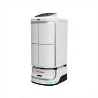 Robot de distribution intelligent avec navigation SLAM, 2 niveaux de plateaux, recharge automatique, batterie 20Ah, idéal pour accueillir les invités dans les hôtels, usines et hôpitaux
