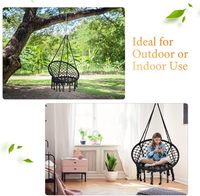 Chaise hamac d'extérieur Danlong, chaise suspendue en macramé en corde de coton avec cerceaux métalliques pour salon, jardin, style nordique