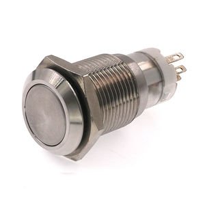Interruptor de encendido y apagado autoblocante momentáneo <span class=keywords><strong>12V</strong></span> 16mm Interruptor de botón pulsador de metal 12mm sin Led - Product Image 4