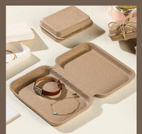 Boîte à savon jetable écologique et biodégradable, emballage en pâte de bois de 1 mm d'épaisseur avec gaufrage pour lunettes et montres