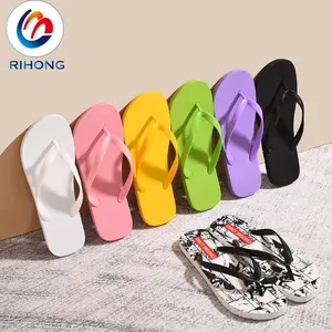 new arrival comfortable beach designer thong slipper custom pvc rubber flip flops women