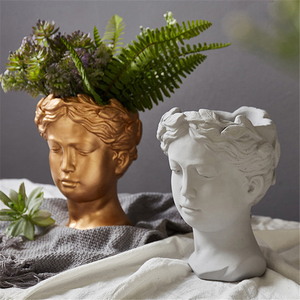 Portrait rétro européen Art Vase ciment tête Pot <span class=keywords><strong>de</strong></span> fleur <span class=keywords><strong>Venus</strong></span> déesse grecque Statue Vases minimaliste décoration <span class=keywords><strong>de</strong></span> maison jardinière - Product Image 6