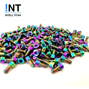 Titanium Gr5 M4*8 titanium hex socket head cup screws Standard screws DIN912 rainbow color by pvd coating