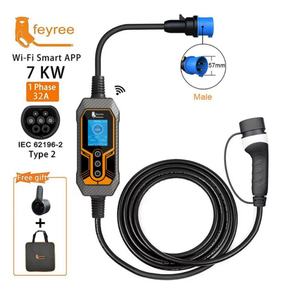 Chargeur EV portable AC 85V-264V, courant réglable NACS, monophasé 7KW pour - Product Image 2
