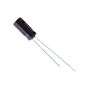 ตัวแทนจำหน่ายอย่างเป็นทางการ 4.7 ยูเอฟ RFS-35V4R7ME3 # 5 CAP ALUM 4.7UF 20% 35V RADIAL TH ตัวเก็บประจุแบบทะลุรู - Product Image 1