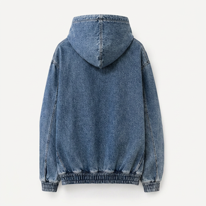 Sudadera con Capucha de Mezclilla para Hombre de Primera Calidad con Bolsillo Canguro - Product Image 6