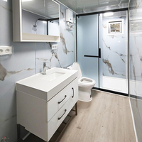 Evermore Conteneur mobile préfabriqué pliable de 20 pieds, respirant, design ferme, 4 chambres, sur roues, pour usage professionnel