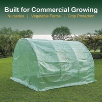 Serre de culture 3x3x2m avec structure en tubes d'acier galvanisé, couverture en filet PE vert et porte enroulable pour la culture des plantes