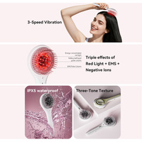 Brosse de massage électrique personnalisée pour le cuir chevelu avec applicateur d'huile et thérapie par lumière rouge EMS, peigne de croissance capillaire – Vente en gros