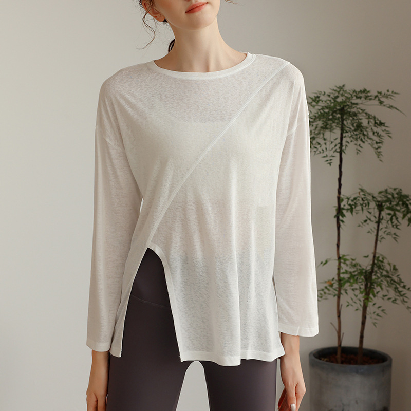 Snowflake Blouse Sexy Yoga Wear Women Loose Solid Breathable Polyester/Rayon Sublimation Printed Three Quarter Running Top