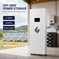 Armoire de stockage d'énergie mobile LiFePO4 pour entrepôt, batterie 51.2V 420Ah 21.5kWh avec roues, BMS de protection, CAN, RS485