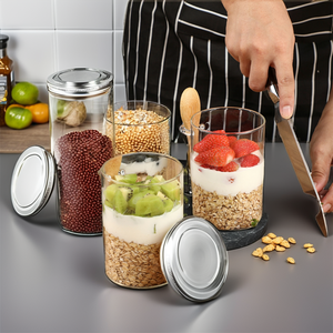 16 oz Glass Food Storage Container Modern Airtight Party Wide Mouth Lids Dishwasher Safe Eco-Friendly Kitchen - Product Image 2