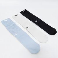 Chaussettes longues douces et chaudes en tricot pour femme, personnalisables, hauteur genou, style décontracté, couleurs tendances, vente en gros