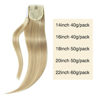 Queue de cheval naturelle en cheveux chinois 100% Remy, extensions lisses à clipser, 14-22 pouces, blond, brun, noir