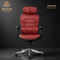 Chaise de bureau ergonomique contemporaine de direction, avec accoudoirs 5D réglables, entièrement en maille, pivotante avec roulettes, luxe, vente en gros
