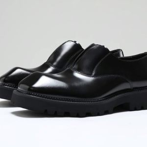 Zapatos de Cuero Cuadrados de Negocios para Hombre, Suela Gruesa, Tacón Elevado, Cierre Deslizante, Parte Superior de Cuero Genuino, Calzado Formal de Otoño - Product Image 3