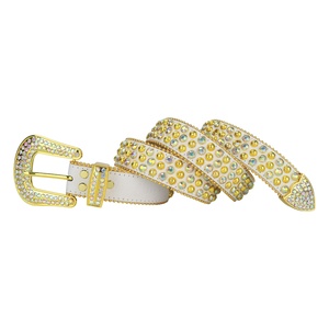 Cinturón brillante <span class=keywords><strong>con</strong></span> tachuelas <span class=keywords><strong>para</strong></span> <span class=keywords><strong>hombre</strong></span>, correa de cuero sintético <span class=keywords><strong>con</strong></span> <span class=keywords><strong>diamantes</strong></span> de imitación, estilo vaquero - Product Image 6