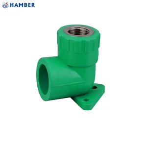 HB-P-018 plastic PP-R plumbing water pipe fitting ppr Female Elbow With Pedestal female elbow with disk