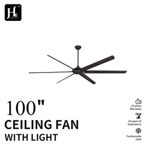 100-inch large <b>ceiling</b> <b>fan</b> for outdoor porch and patio, matte black, 6-speed, 6 blades, <b>with</b> <b>remote</b> control. - Product Image 2