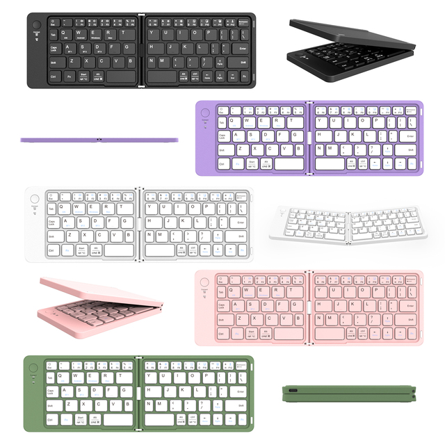 New Ultra Thin Programmable BT Wireless Mechanical Foldable Mini Split Full Size Keyboard Ergonomic Design USB-C Interface Spill