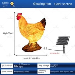 Lámpara Solar para Exteriores HMlandscape, Impermeable, con Forma de Animal, Gallina y Decoración, Lámpara de Jardín, Lámpara de Paisaje para Parque, Plaza, Jardín, Césped - Product Image 6