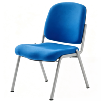 Chaise de conférence ergonomique moderne rembourrée en tissu avec dossier solide et base métallique pour bureau, école et réunions