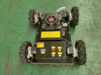 Mesin Pemotong Rumput Crawler 196cc 4-Tak dengan Track Karet, Self Propelled, DIY, Kelas Industri, Remote Control, Robot Pemotong Rumput Taman