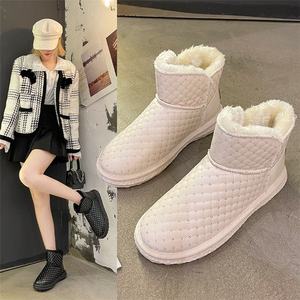 숙녀 플랫폼 신발 겨울 플러시 따뜻한 스노우 부츠 야외 여성 모피 발목 부츠 2021 - Product Image 5