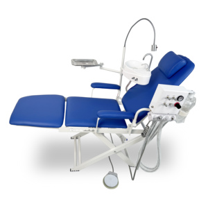 Riunito Odontoiatrico Portatile Pieghevole con Lampada Mobile Sedia Odontoiatrica Pieghevole con Sputacchiera e Vassoio Portastrumenti in Acciaio Inox - Product Image 6
