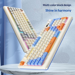 Set de Teclado y Ratón para Juegos Personalizado, Diseño Color Block, Cableado, Luminoso, Combo para Juegos de Computadora de Escritorio y Oficina - Product Image 3