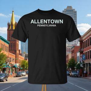 T-shirt Allentown Pennsylvania City Pride Design nera a maniche corte - Product Image 3