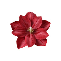 Tête de fleur artificielle en tissu de soie, Clematis, pour épingles à cheveux, coiffes, décoration de mariage et d'intérieur, accessoire cadeau, fleurs décoratives DIY