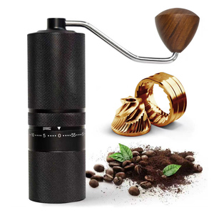60 Stufen Externe Einstellung Titan-Gold SS Mahlkegel Aluminiumlegierung 420 Mini Kleine Handmühle Tragbare Espresso Kaffeemühle Manuell - Product Image 1