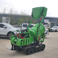 Mini-bétonnière sur chenilles auto-chargeante avec benne basculante, chenilles en caoutchouc, capacité 800L, mélangeur de ciment, offres spéciales, matériel de construction