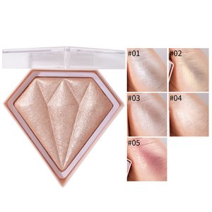 Resaltador Paleta de rubor Rosa Etiqueta privada OEM Maquillaje facial 5 colores Diamante Vegano Brillo Resaltador Contorno <span class=keywords><strong>Bronceador</strong></span> - Product Image 5