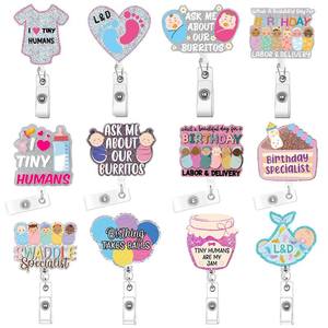 易拉水晶亚克力闪光伸缩旋转夹ABS医疗证书徽章卷轴方便伸缩 - Product Image 4