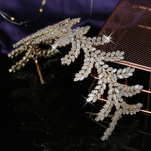 Corona Tiara con Circonia cúbica brillante para mujer, accesorios para el cabello de boda, Romance, Princesa, corona BC5535, Diadema - Product Image 6