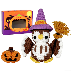 Halloween Uil Haak Kit Beginnersvriendelijke Handbreien Pop Set, Inclusief Video Tutorial En Engelse Instructies - Product Image 1