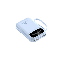 4 câbles Type-C intégrés, haute capacité, sortie 10W, entrée 20W, personnalisable, mini station d'alimentation portable 10000mAh, écran LED